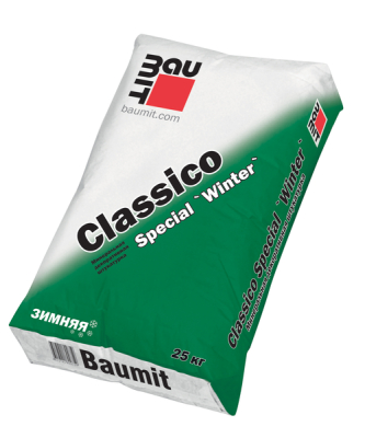 Минеральная штукатурка Baumit Classico Special Winter R 2.0, короед, белая, 25кг