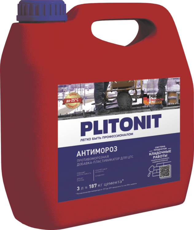 Противоморозная добавка Plitonit АнтиМороз 3л